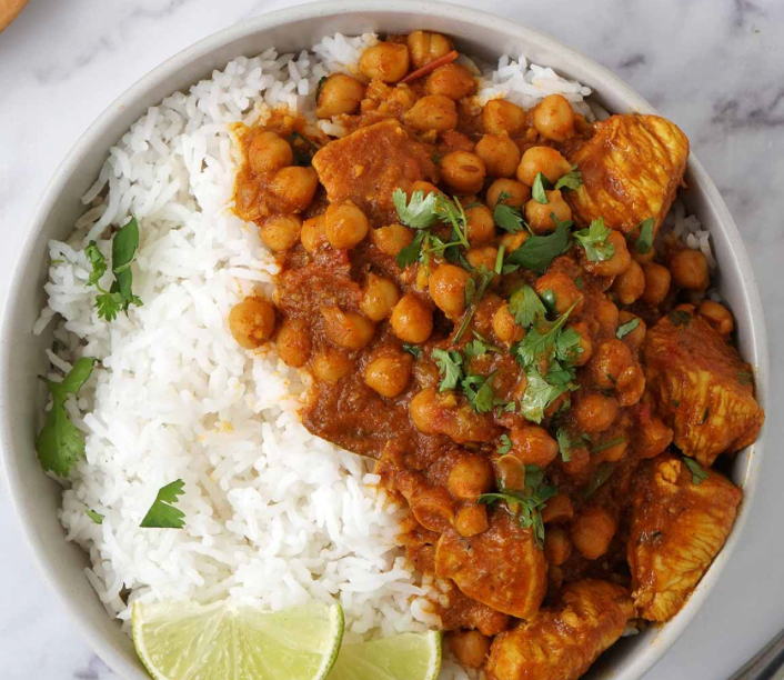 (MFW122) Indian Roasted Curry Fish, Chick Pea & Rice