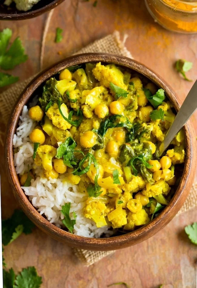 (MFW106) Indian Yellow Chickpea Curry & Rice (V)